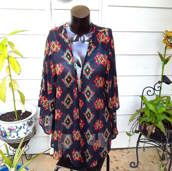 Sheer Boho kimono sz XXL